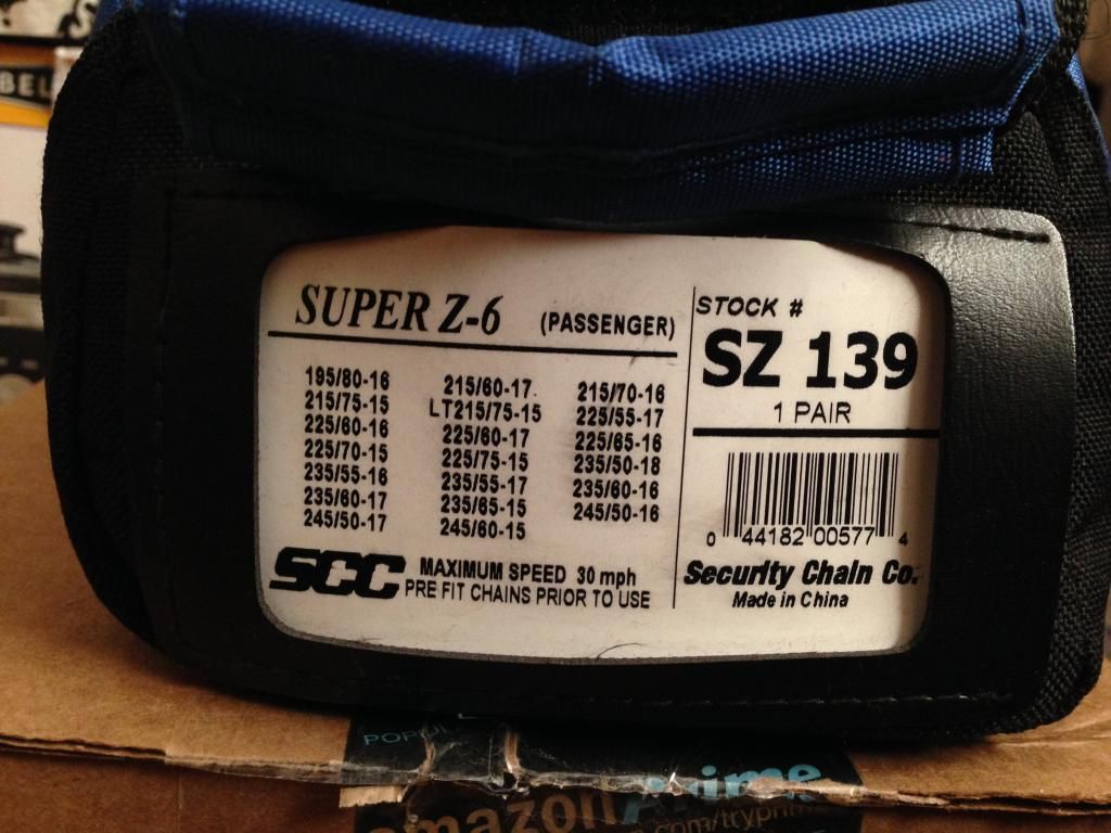 FS SCC Super Z6 snow cables and roof hatch storage bag Honda Element